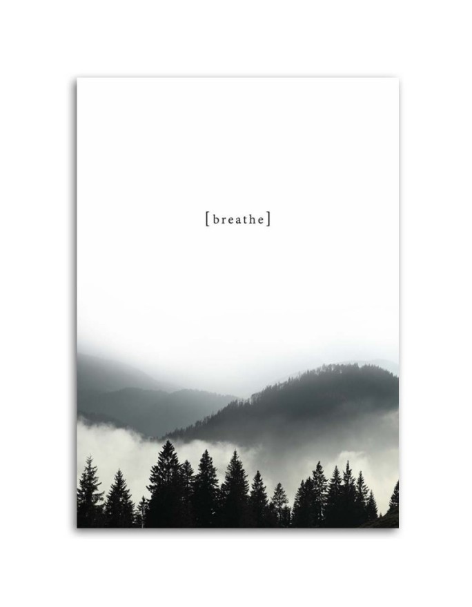 Breathe Mountains quotes - Canvas painting for living room | FEEBY