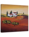 Canvas painting for living room - Tuscany painted landscape | FEEBY