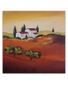 Canvas painting for living room - Tuscany painted landscape | FEEBY