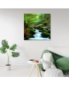 Modern Canvas painting for bedroom - Mountain stream landscape | FEEBY