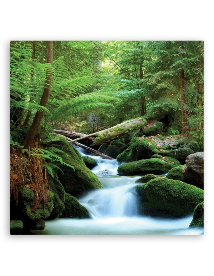 Modern Canvas painting for bedroom - Mountain stream landscape | FEEBY