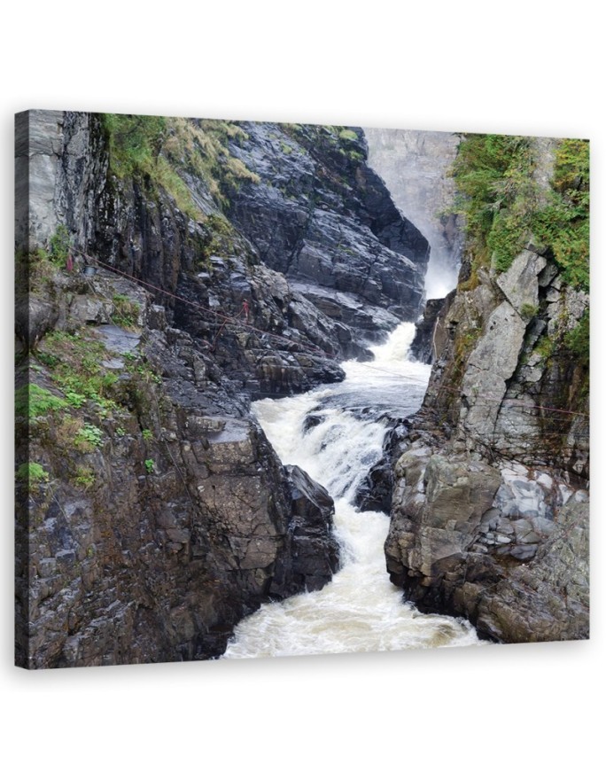 Modern Canvas painting for bedroom - Mountain stream landscape | FEEBY