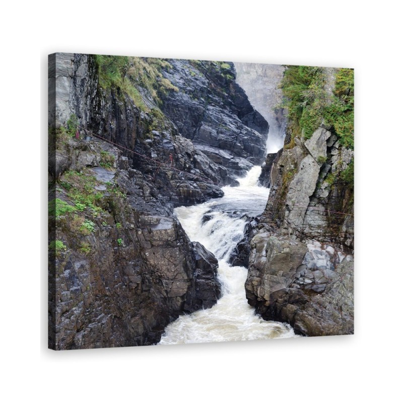 Modern Canvas painting for bedroom - Mountain stream landscape | FEEBY