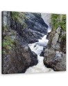 Modern Canvas painting for bedroom - Mountain stream landscape | FEEBY