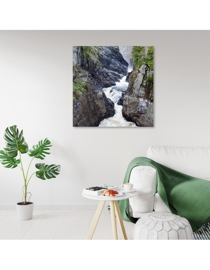 Modern Canvas painting for bedroom - Mountain stream landscape | FEEBY