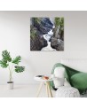 Modern Canvas painting for bedroom - Mountain stream landscape | FEEBY