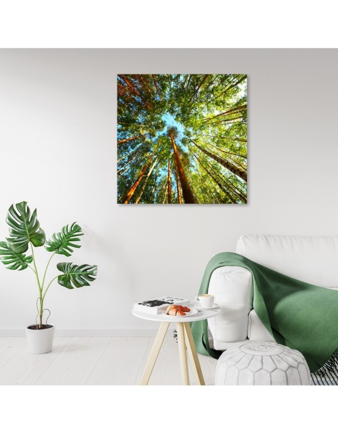 Canvas painting for living room - Green forest landscape | FEEBY