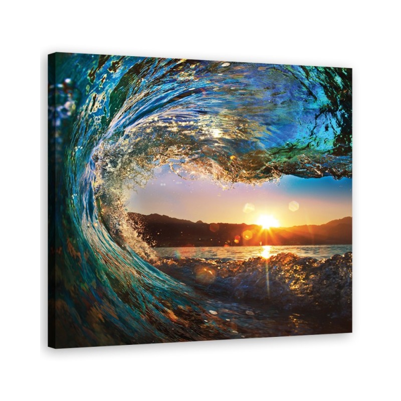 Canvas prints for living room - Sea waves at sunset | FEEBY