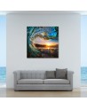 Canvas prints for living room - Sea waves at sunset | FEEBY