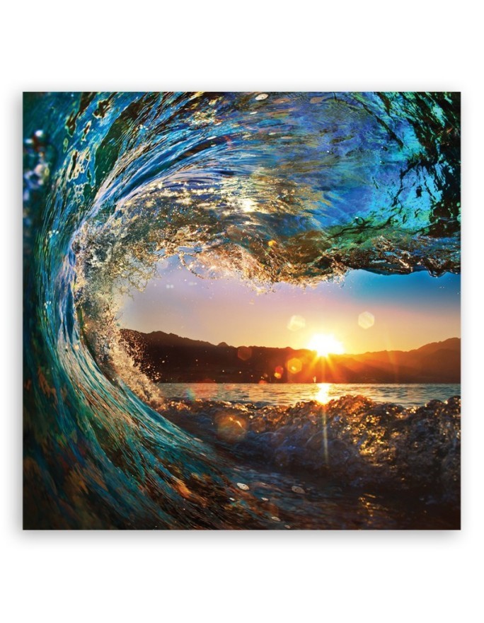 Canvas prints for living room - Sea waves at sunset | FEEBY