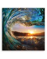 Canvas prints for living room - Sea waves at sunset | FEEBY
