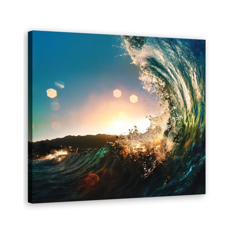 Sea waves sunrise - Pictures on Canvas for the living room | FEEBY