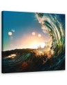 Sea waves sunrise - Pictures on Canvas for the living room | FEEBY
