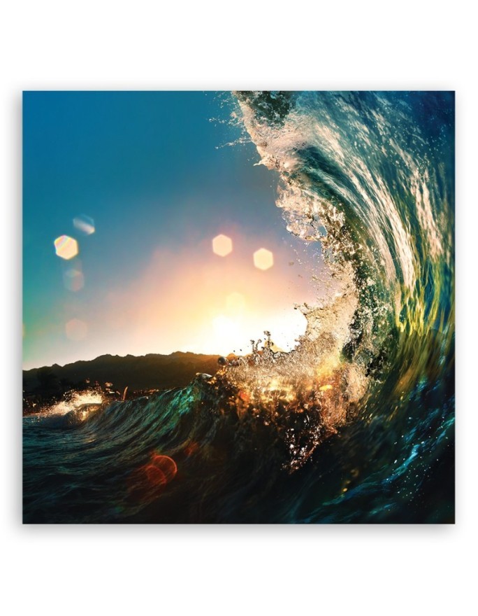 Sea waves sunrise - Pictures on Canvas for the living room | FEEBY