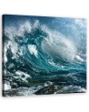 Ocean waves blue - Modern Canvas painting for bedroom | FEEBY