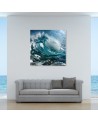 Ocean waves blue - Modern Canvas painting for bedroom | FEEBY