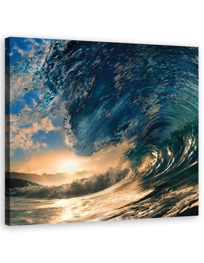 Sea waves sunset - Canvas prints for bedroom modern | FEEBY