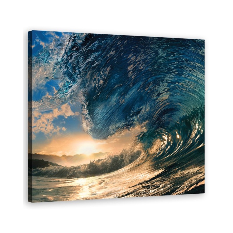 Sea waves sunset - Canvas prints for bedroom modern | FEEBY