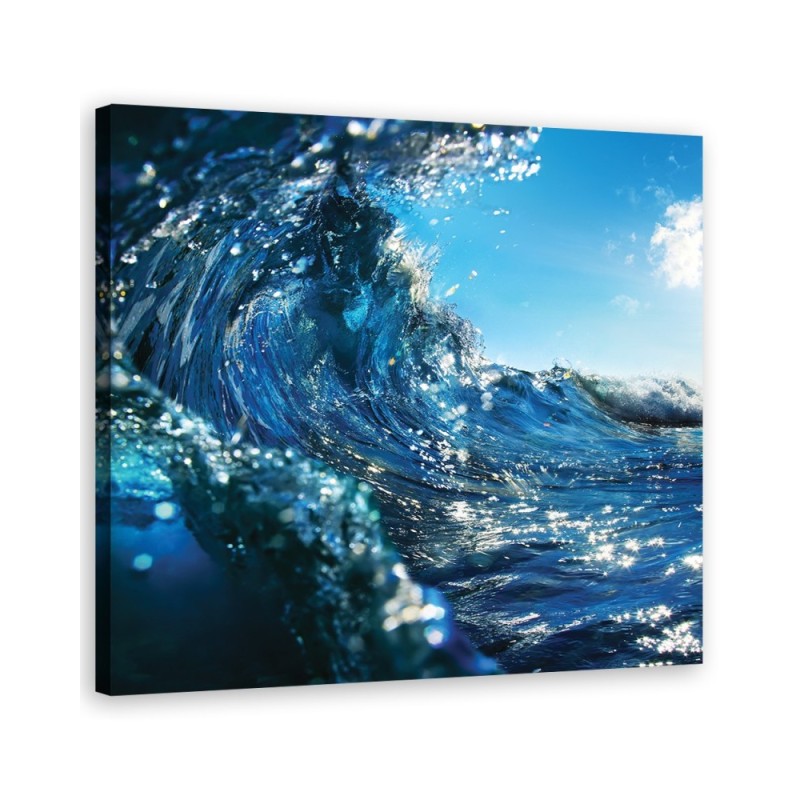 Ocean waves blue - Canvas painting for living room | FEEBY