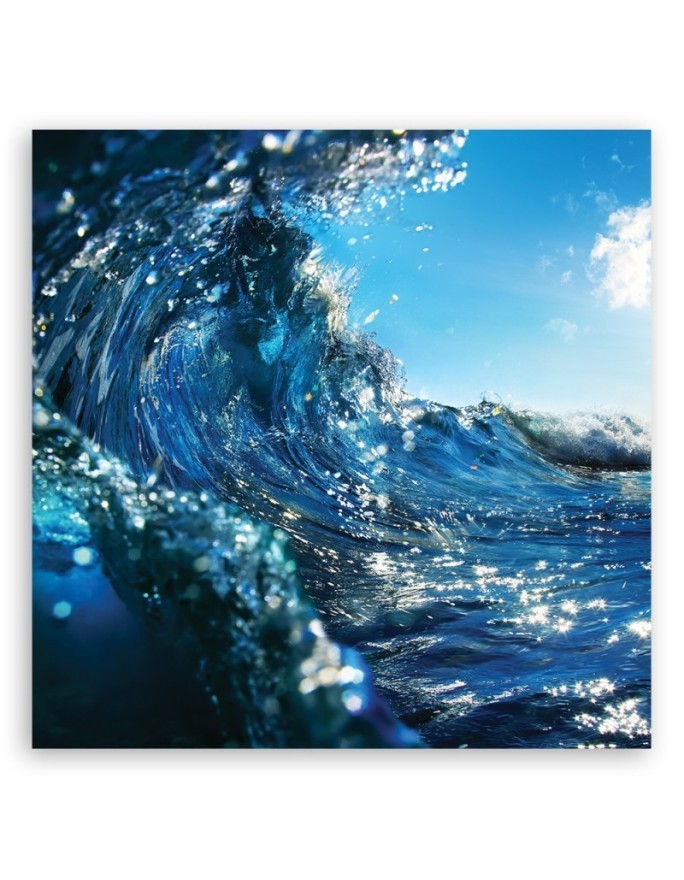 Ocean waves blue - Canvas painting for living room | FEEBY