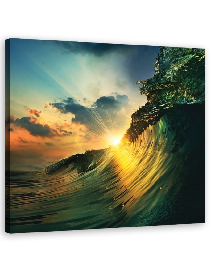Ocean waves sunset - Canvas print modern | FEEBY
