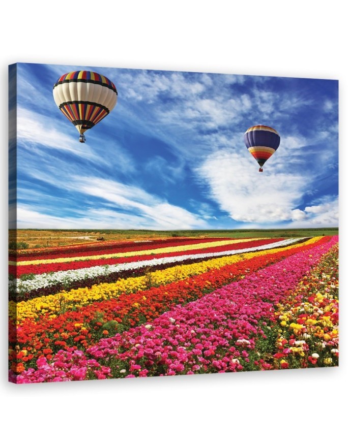 Canvas prints for living room - Landscape of a colourful meadow of flowers | FEEBY