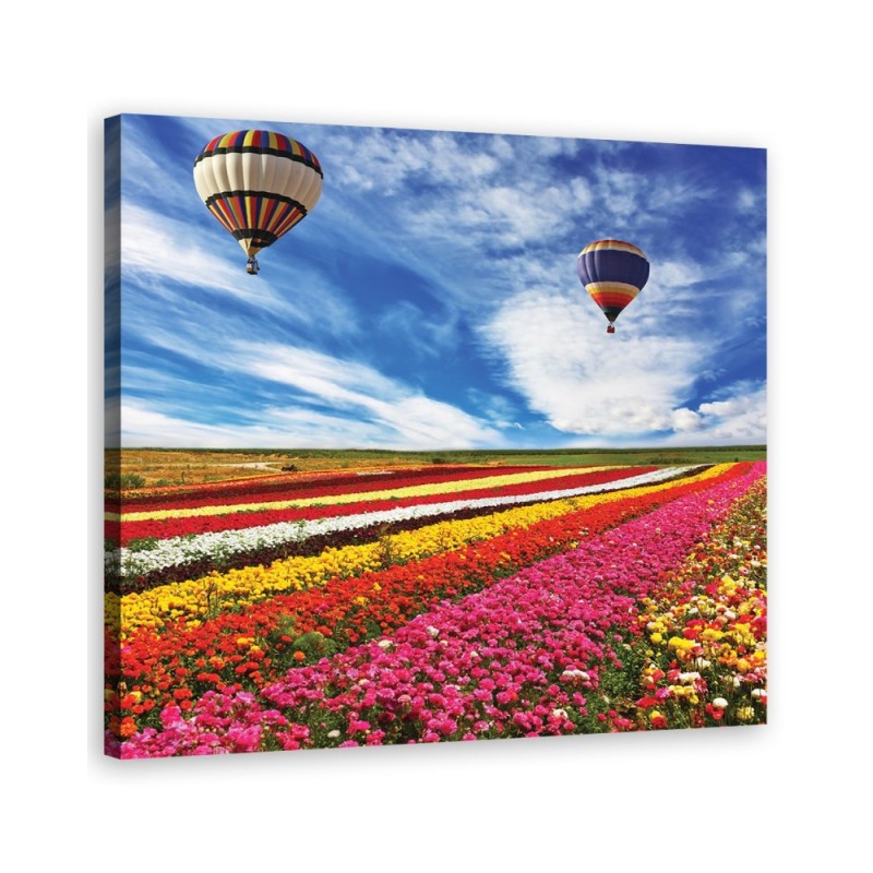 Canvas prints for living room - Landscape of a colourful meadow of flowers | FEEBY