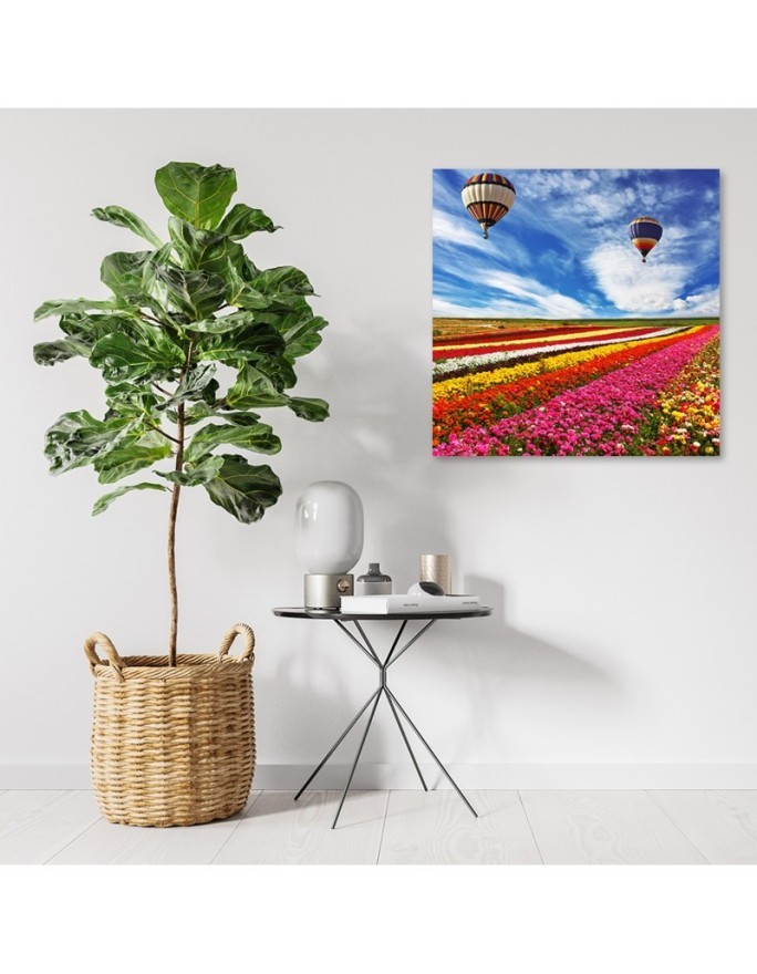 Canvas prints for living room - Landscape of a colourful meadow of flowers | FEEBY