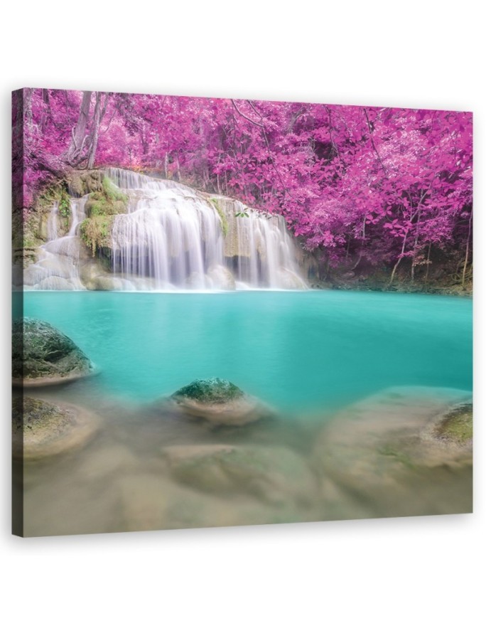 Modern Canvas painting for bedroom - Landscape waterfall purple | FEEBY