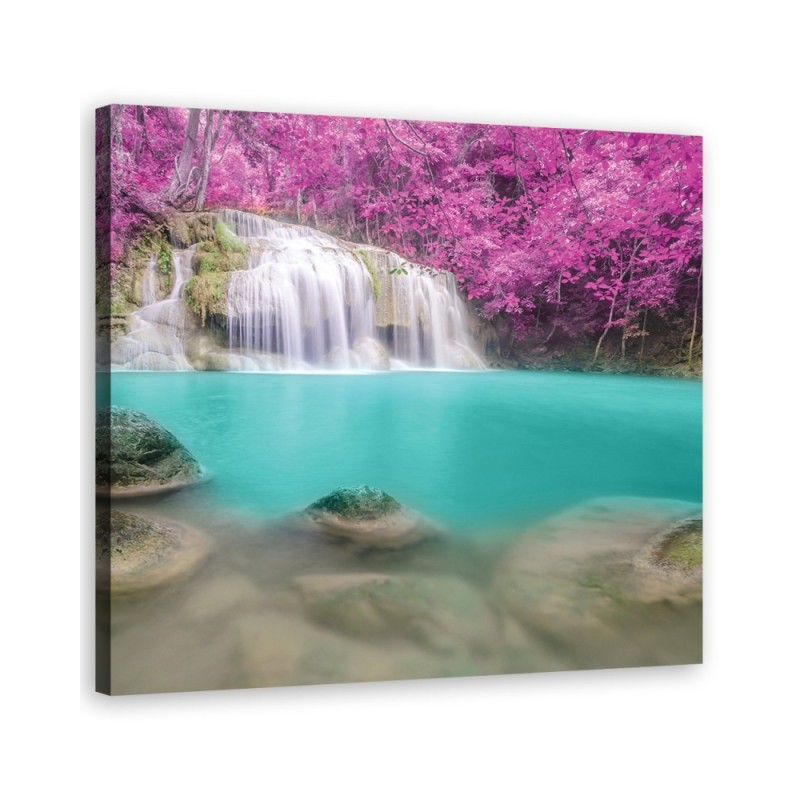 Modern Canvas painting for bedroom - Landscape waterfall purple | FEEBY