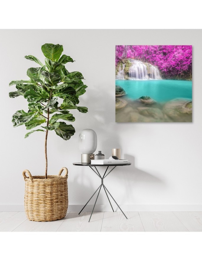 Modern Canvas painting for bedroom - Landscape waterfall purple | FEEBY