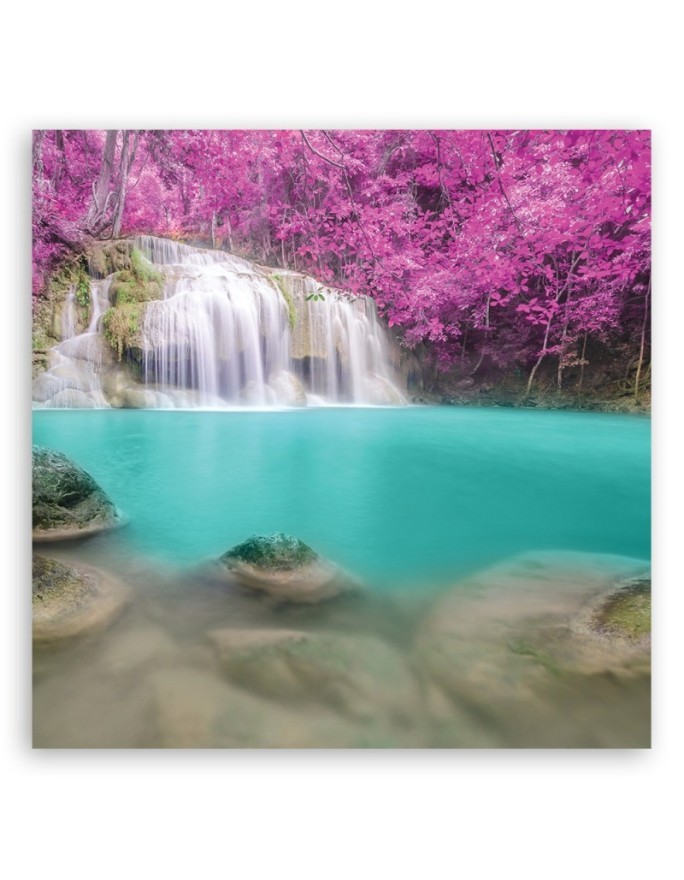 Modern Canvas painting for bedroom - Landscape waterfall purple | FEEBY