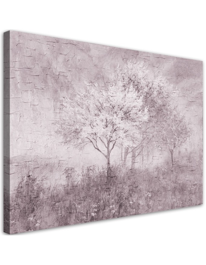Modern Canvas painting for living room - Tree in a meadow landscape | FEEBY