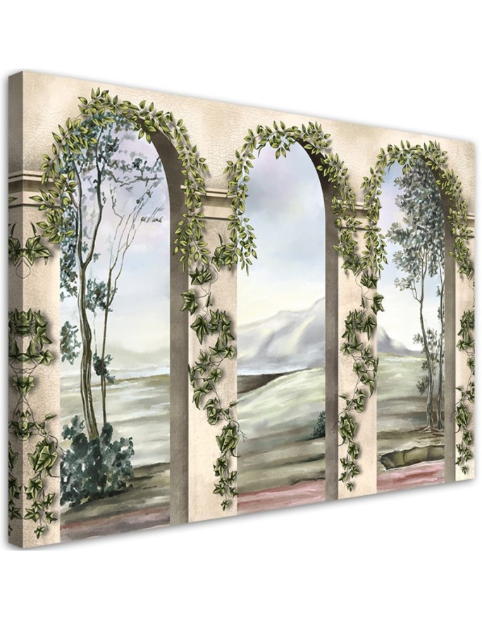 Canvas painting - Columns and arches with ivy | FEEBY