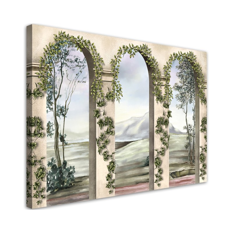 Canvas painting - Columns and arches with ivy | FEEBY