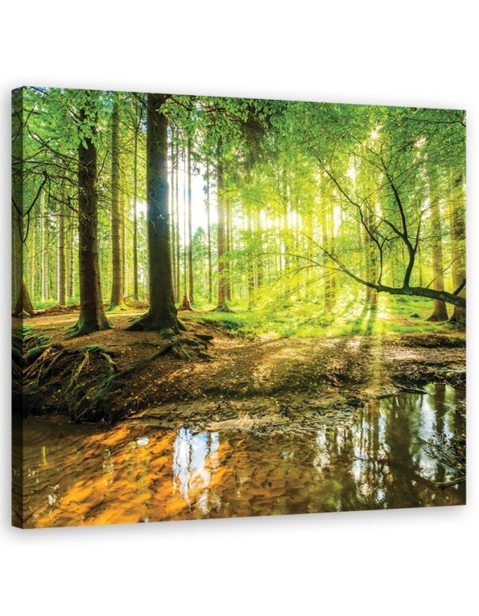 Modern Canvas prints for bedroom - Forest Lake Nature | FEEBY