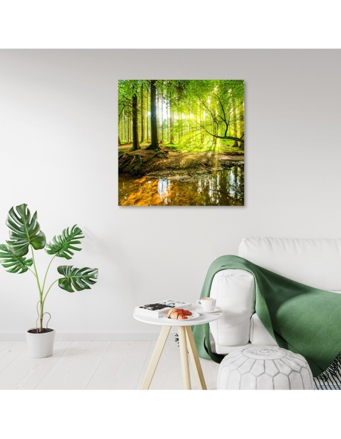 Modern Canvas prints for bedroom - Forest Lake Nature | FEEBY