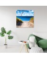 Canvas print - Beach path and seagull. Buy now| | FEEBY