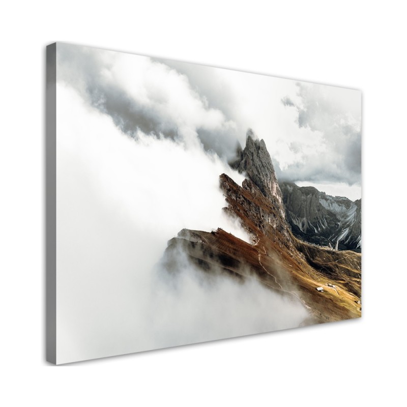Mountain peak in the clouds - Modern CAnvas painting for bedroom | FEEBY