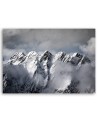 Mountain peak in winter - Modern Canvas painting for bedroom | FEEBY