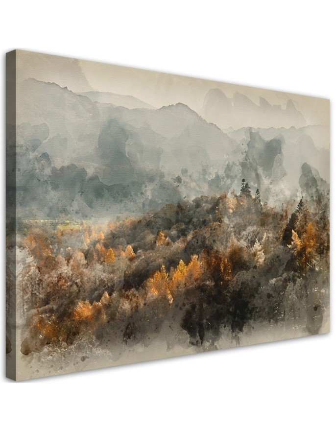 Autumn forest in the mist - Canvas print | FEEBY