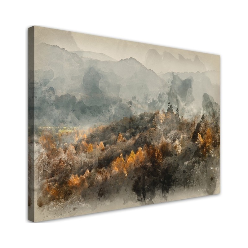 Autumn forest in the mist - Canvas print | FEEBY