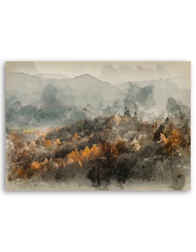 Autumn forest in the mist - Canvas print | FEEBY