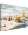 Beach dunes on wood - Canvas prints for living room | FEEBY