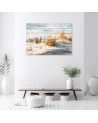 Beach dunes on wood - Canvas prints for living room | FEEBY