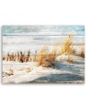 Beach dunes on wood - Canvas prints for living room | FEEBY