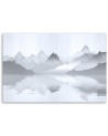 Canvas print - Mountains over the lake abstract | FEEBY