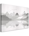 Modern Canvas painting for living room - Mountains on the lake abstract | FEEBY