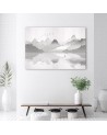 Modern Canvas painting for living room - Mountains on the lake abstract | FEEBY