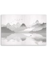 Modern Canvas painting for living room - Mountains on the lake abstract | FEEBY